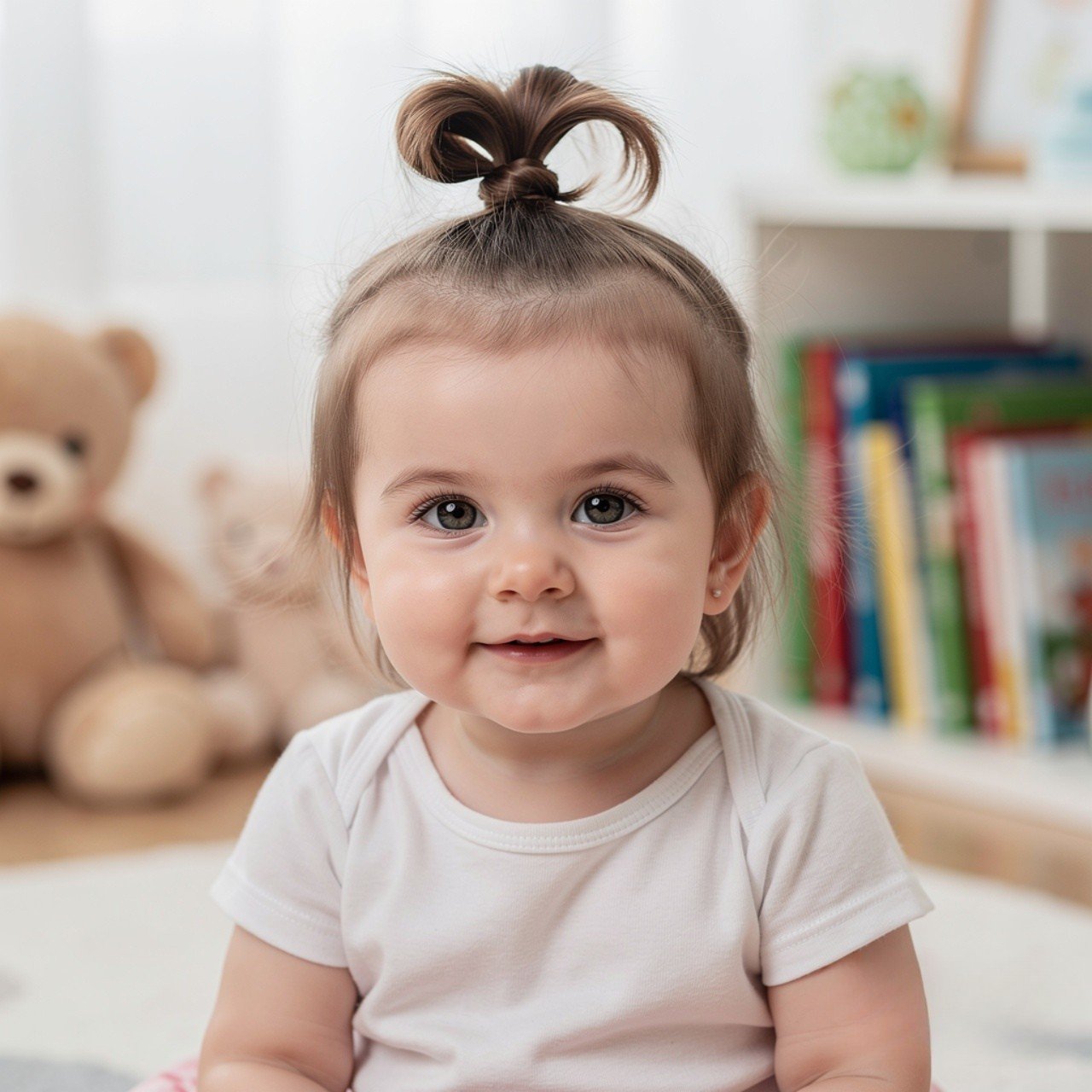 Tiny Top Knot Toddler Hairstyle