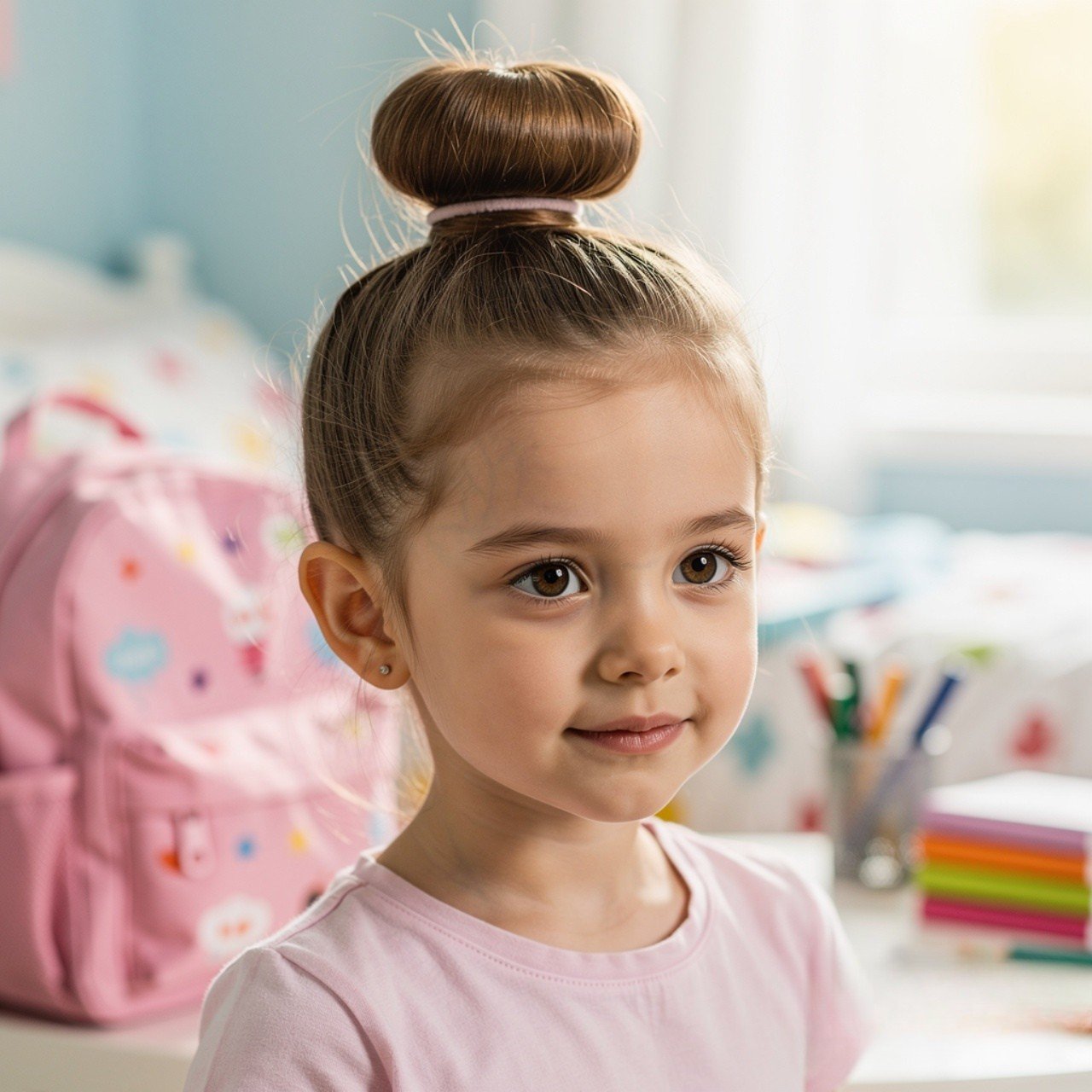 13 Trending Easy Kids Hairstyles for Cute Everyday Looks 8 Top Knot Bun Easy Kids Hairstyle