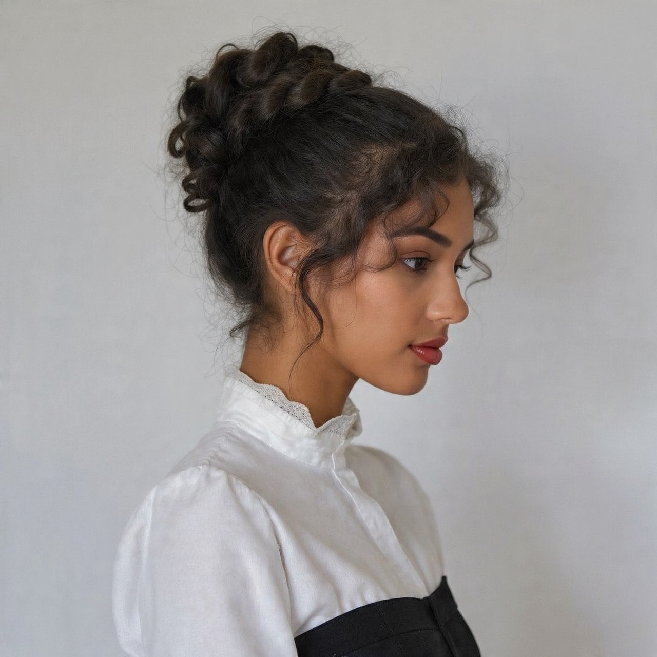 Twisted Braid Updo for Curly Bobs