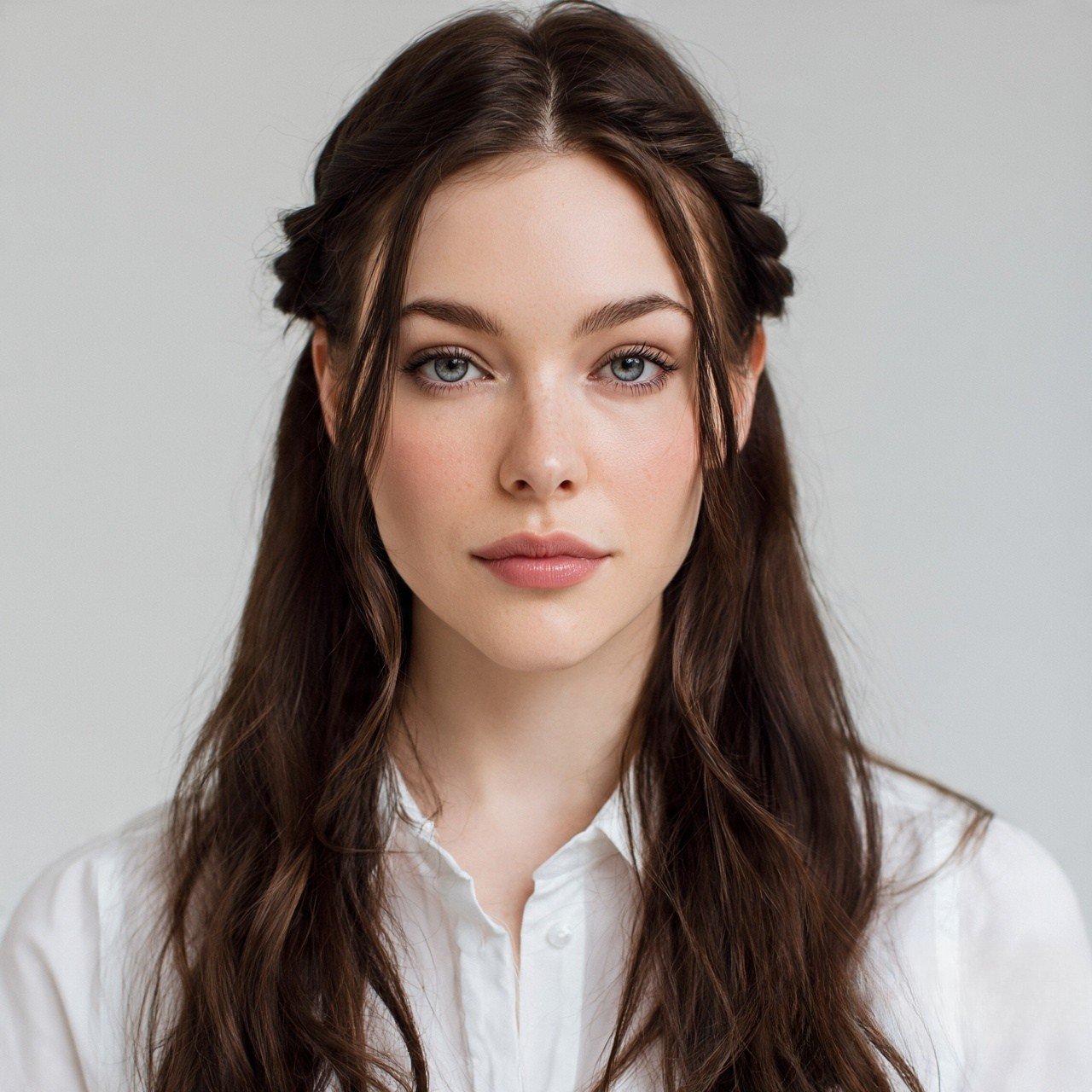 Twisted Front Sections Cute and Easy Hairstyle