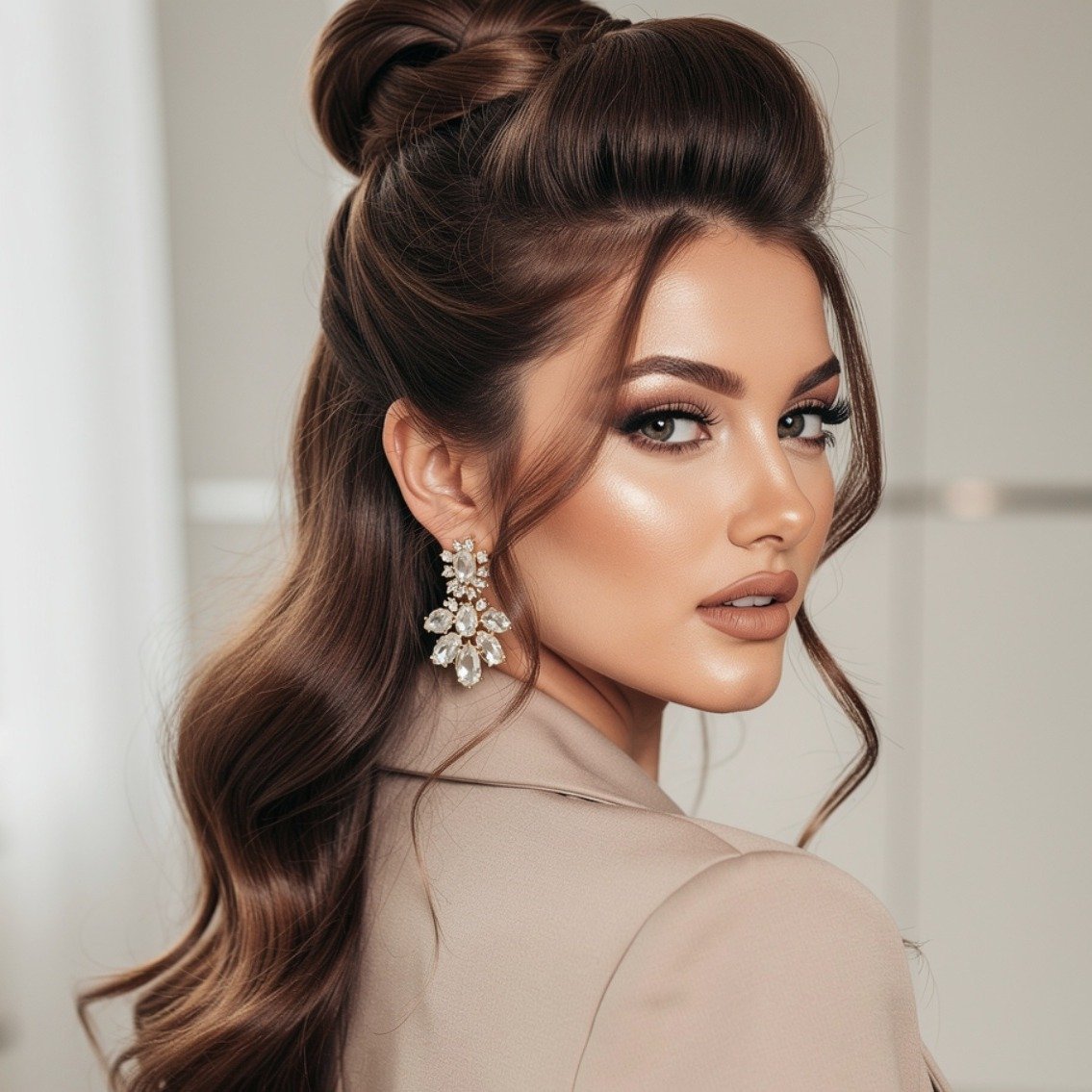 15 Trending Simple Half Up Half Down Hairstyles That Are Elegant and Easy to Style 6 Twisted Half Up Style