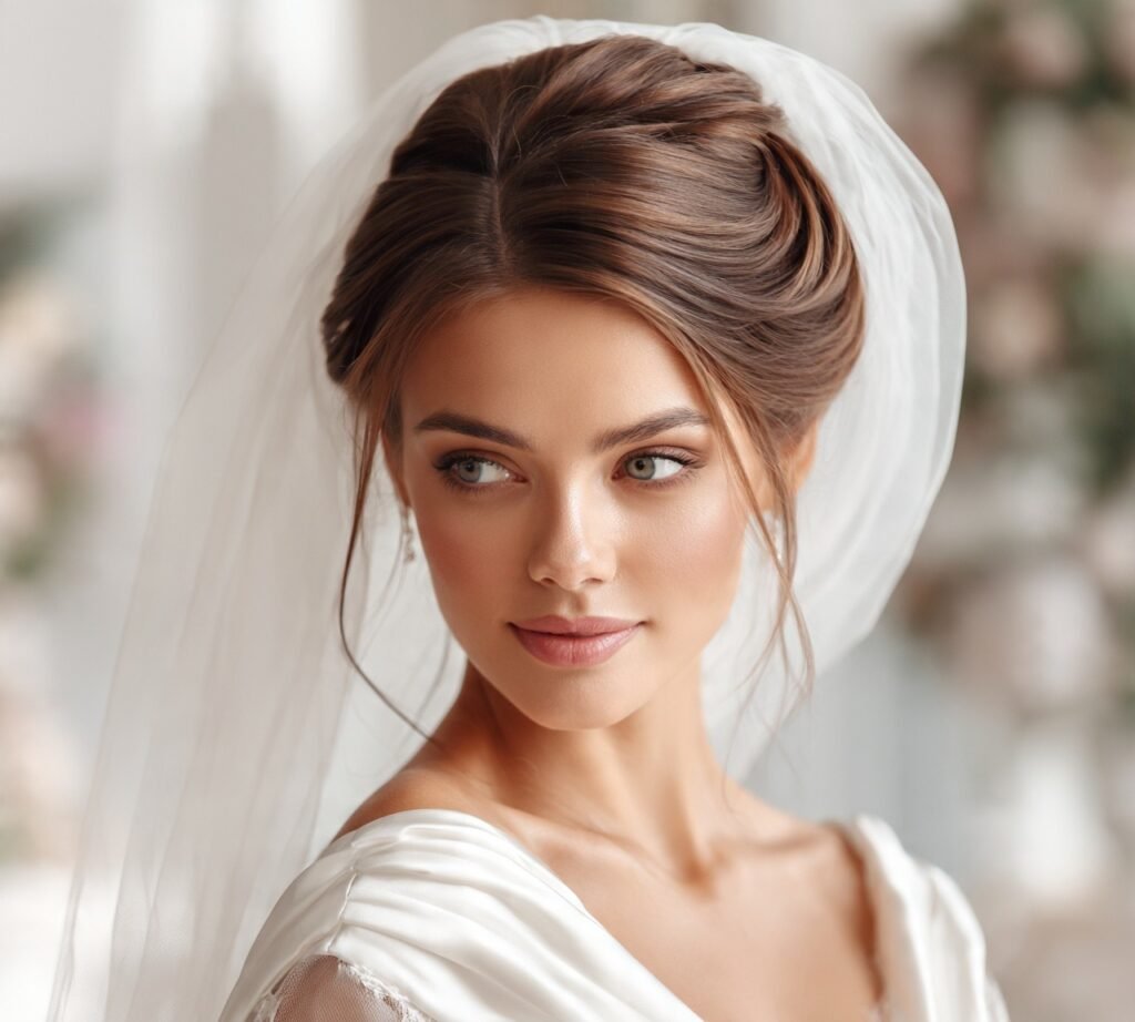 Twisted Updo with Veil Integration cropped