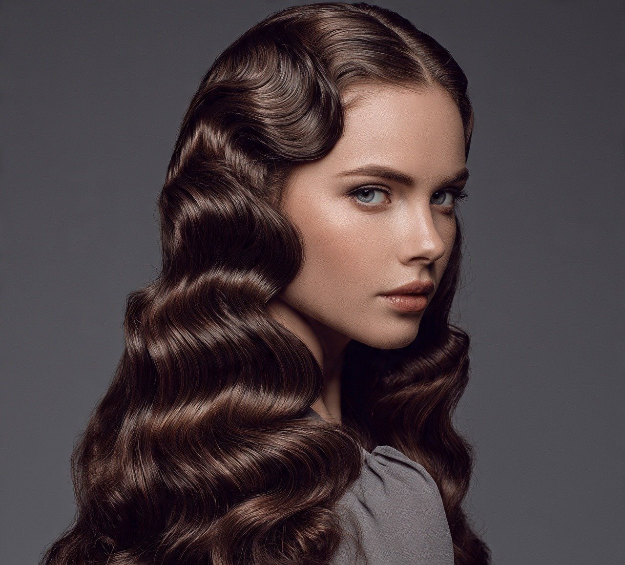 Vintage Finger Waves Formal Long Hair