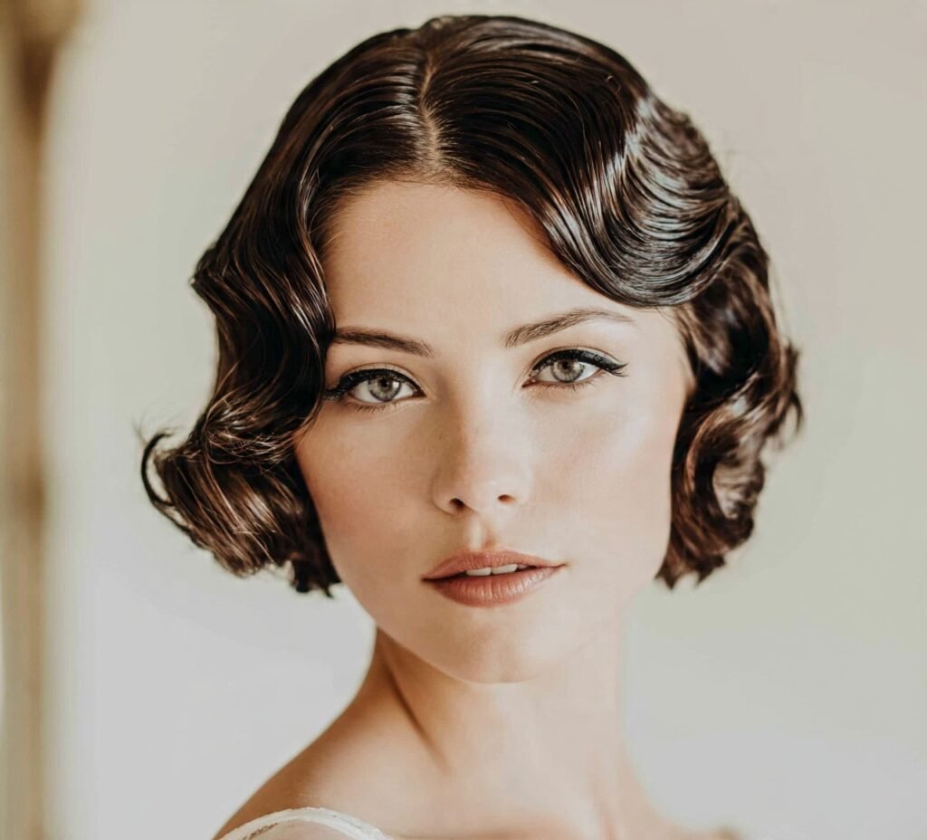 Vintage Finger Waves on a Bob cropped