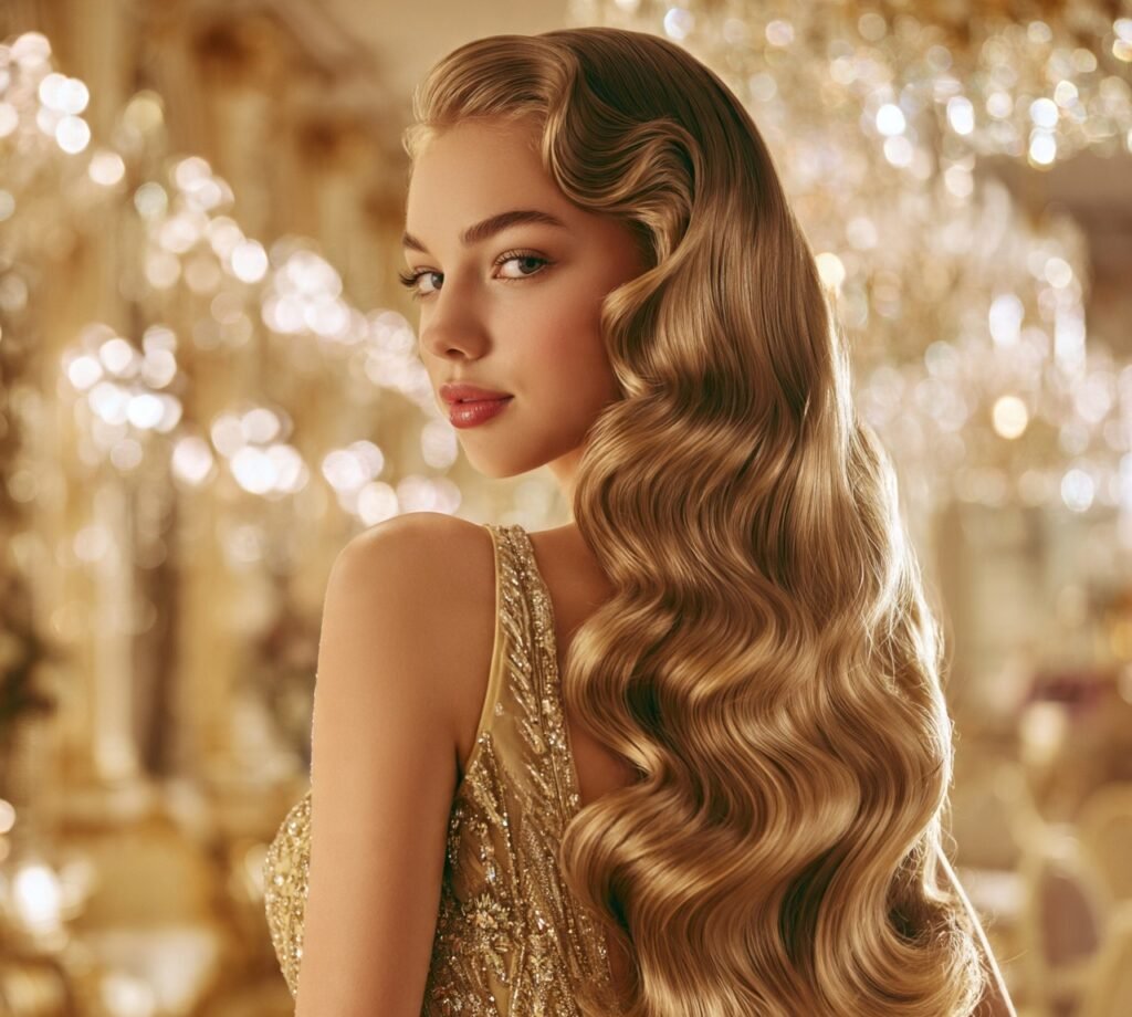 13 Stunning Prom Hairstyles for Long Hair Every Girl Will Love 11 Vintage Glam Waves cropped