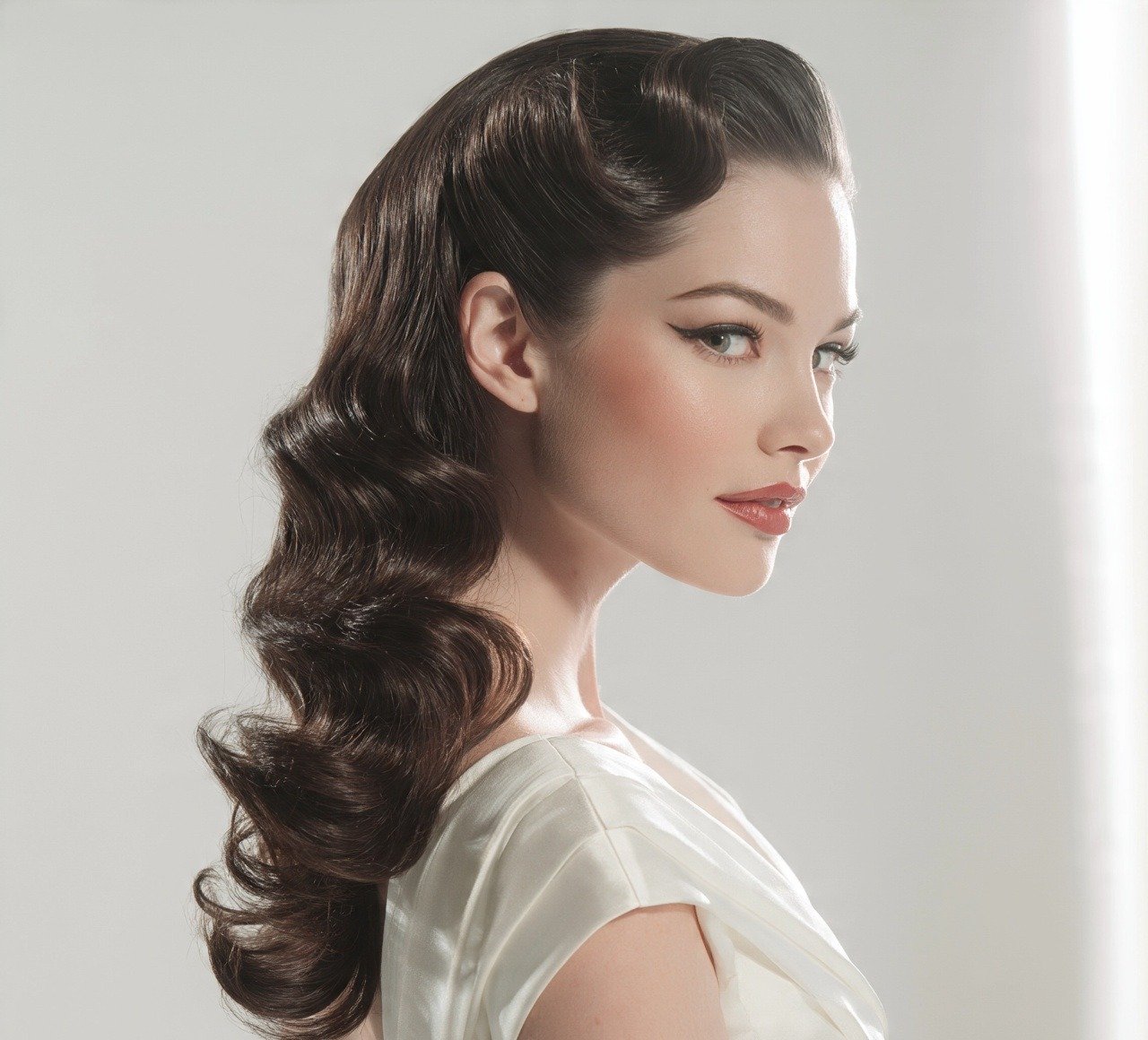 Vintage Pin Up Ponytail with Waves cropped