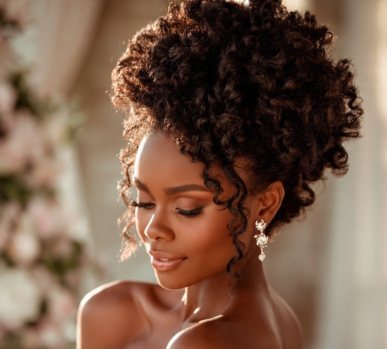 Voluminous Curly Updo