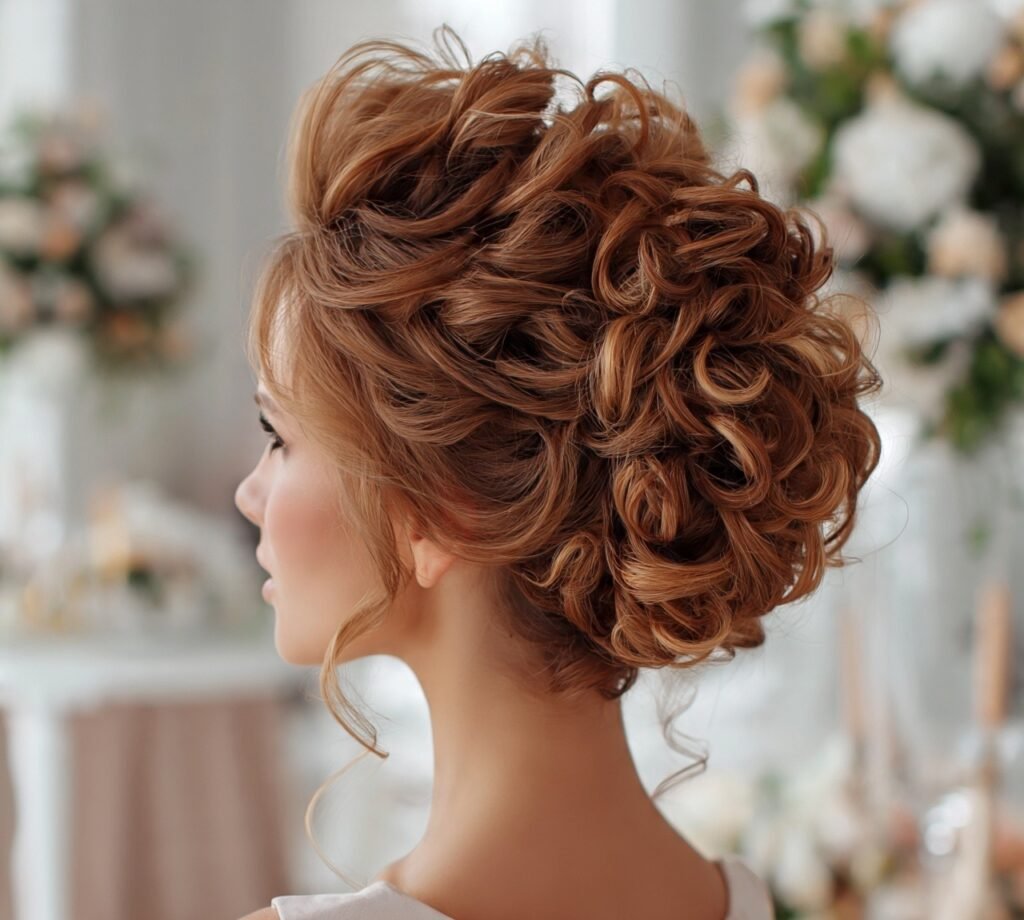 Voluminous Curly Updo cropped