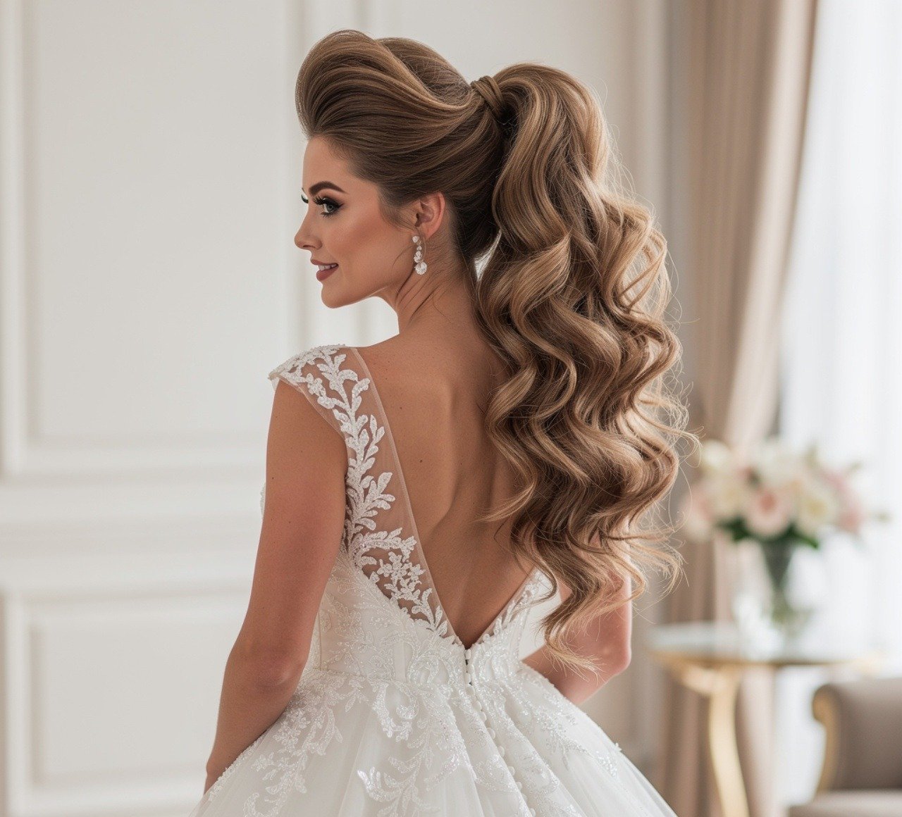 Voluminous Ponytail Hairstyles for Wedding Events