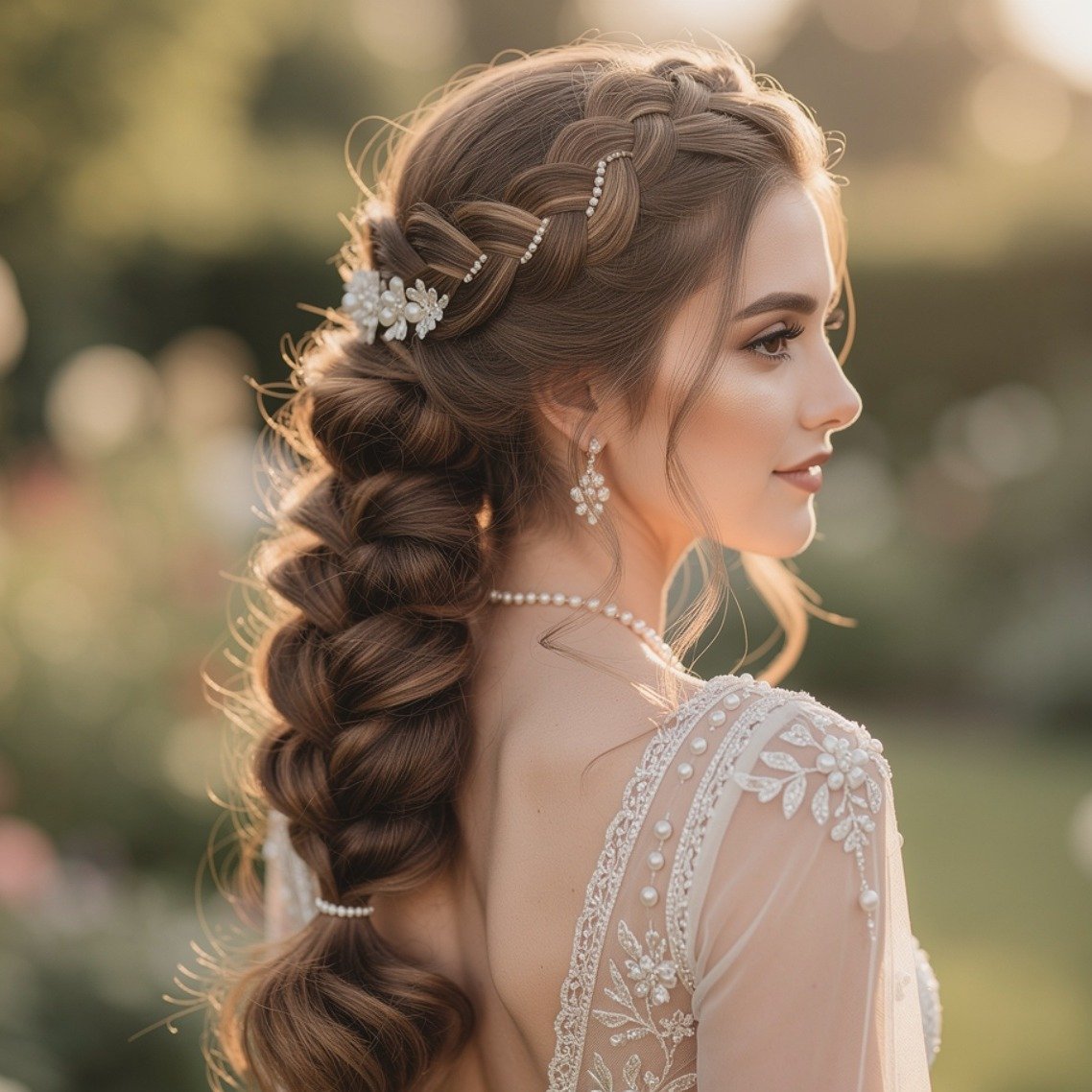 15 Simple Wedding Hairstyles That Look Elegant and Timeless 13 Waterfall Braid Hairstyle