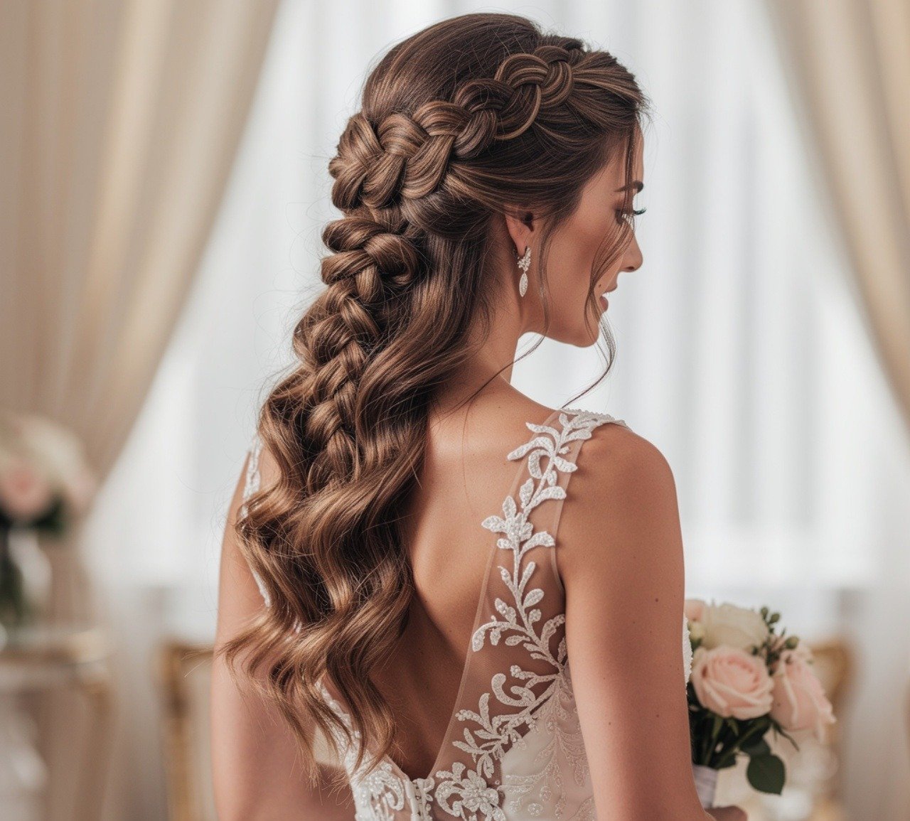 Waterfall Braid Hairstyles Wedding Inspiration
