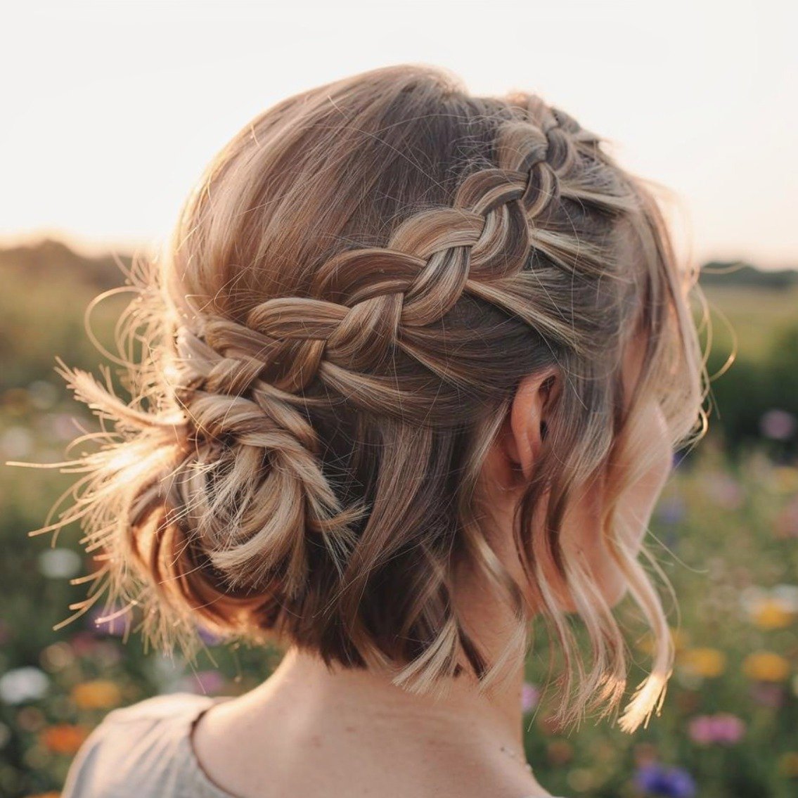 Waterfall Braid on Short Hair