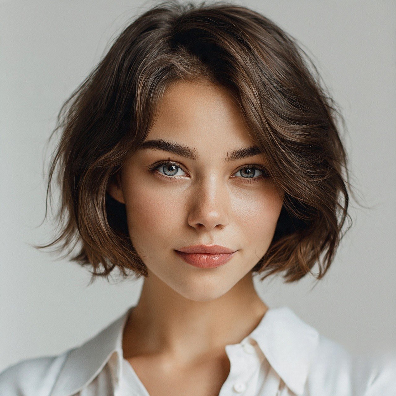 Wavy Bob with Middle Part For Short Hair