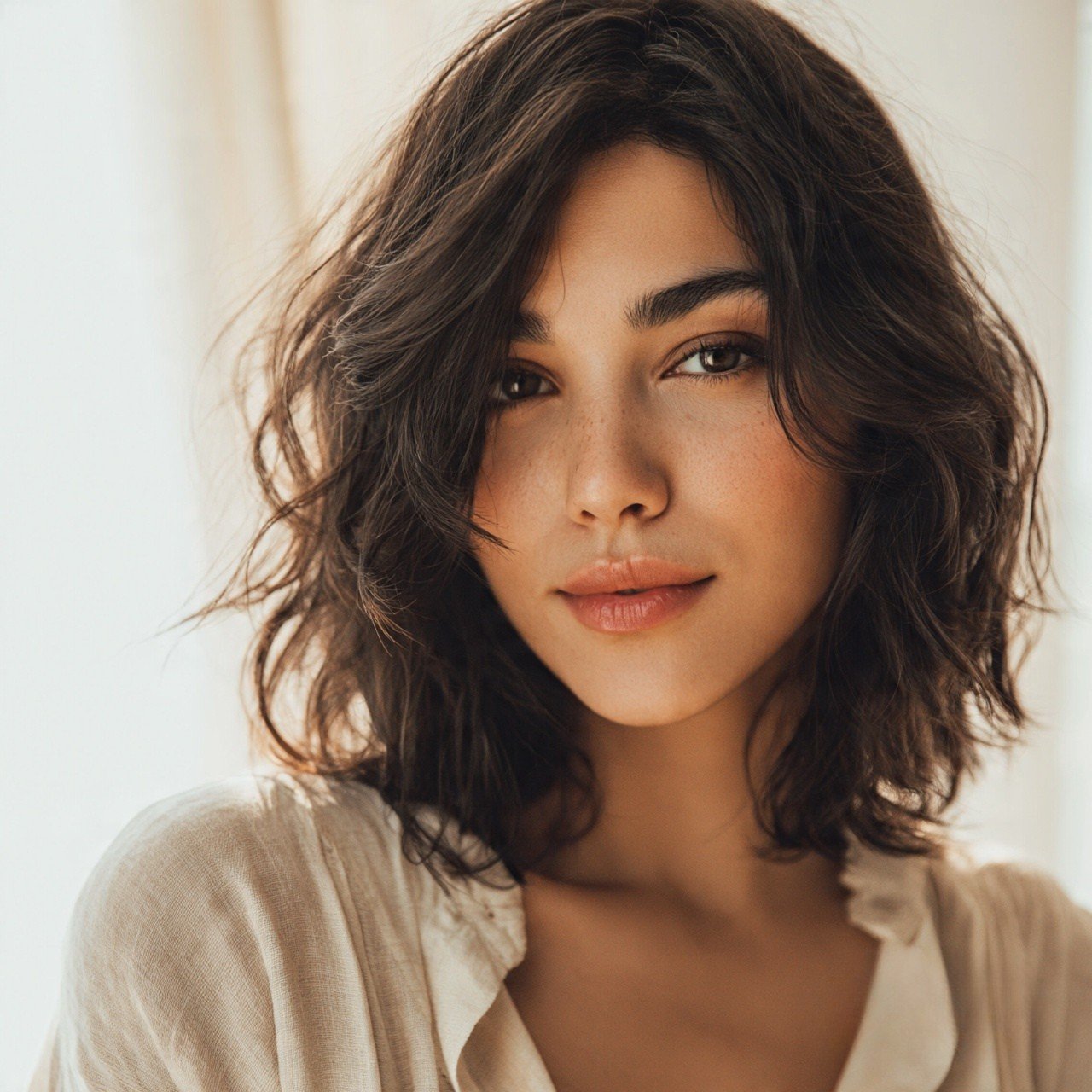 Wavy Lob Haircut with Layers 