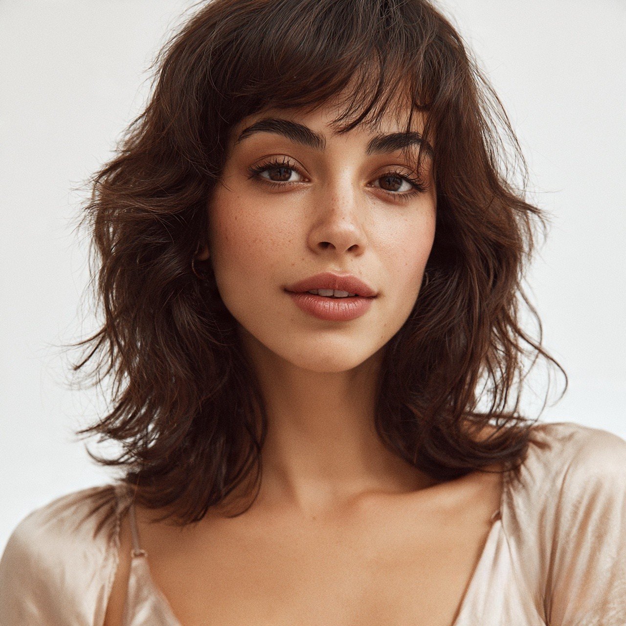 Wavy Lob with Curtain Bangs For Wavy Hairs
