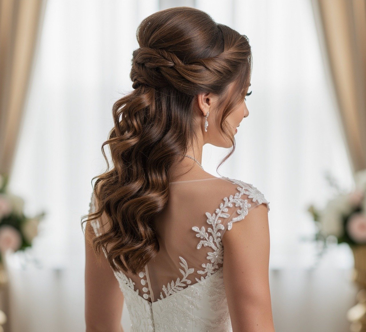 Wedding Hairstyles for Bride Elegant Half Up Half Down Look