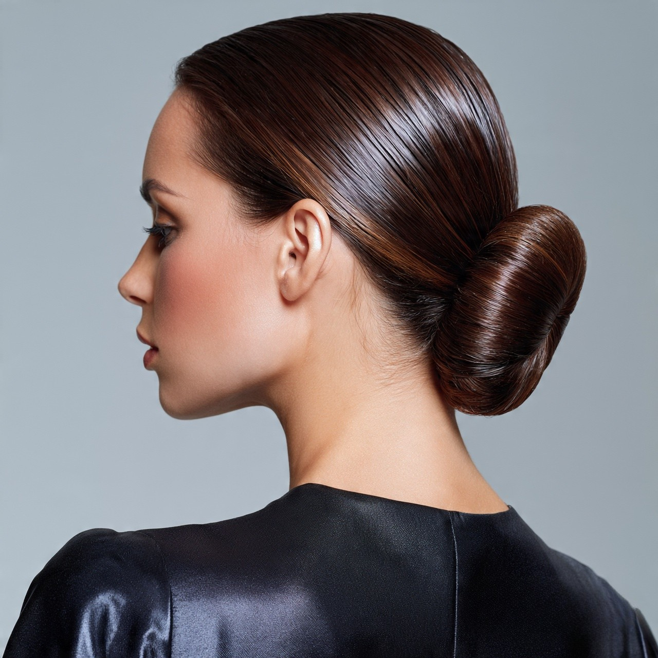 16 Trending Slick Back Hairstyles Women Are Obsessed With 3 Wet Look Slicked Bun Back Hairstyles