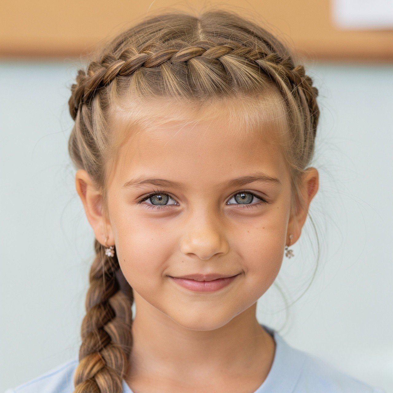 18 Trendy Hairstyles for School Kids Ideas that are Cute & You'll Love 10 a single photo of a school kid with a dutch braid