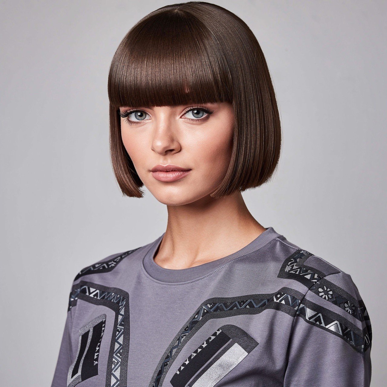 Hairstyles for Short Hair with Bangs: 15 Trendy Ideas that You'll Love 4 blunt cut with straight bangs hairstyle for short