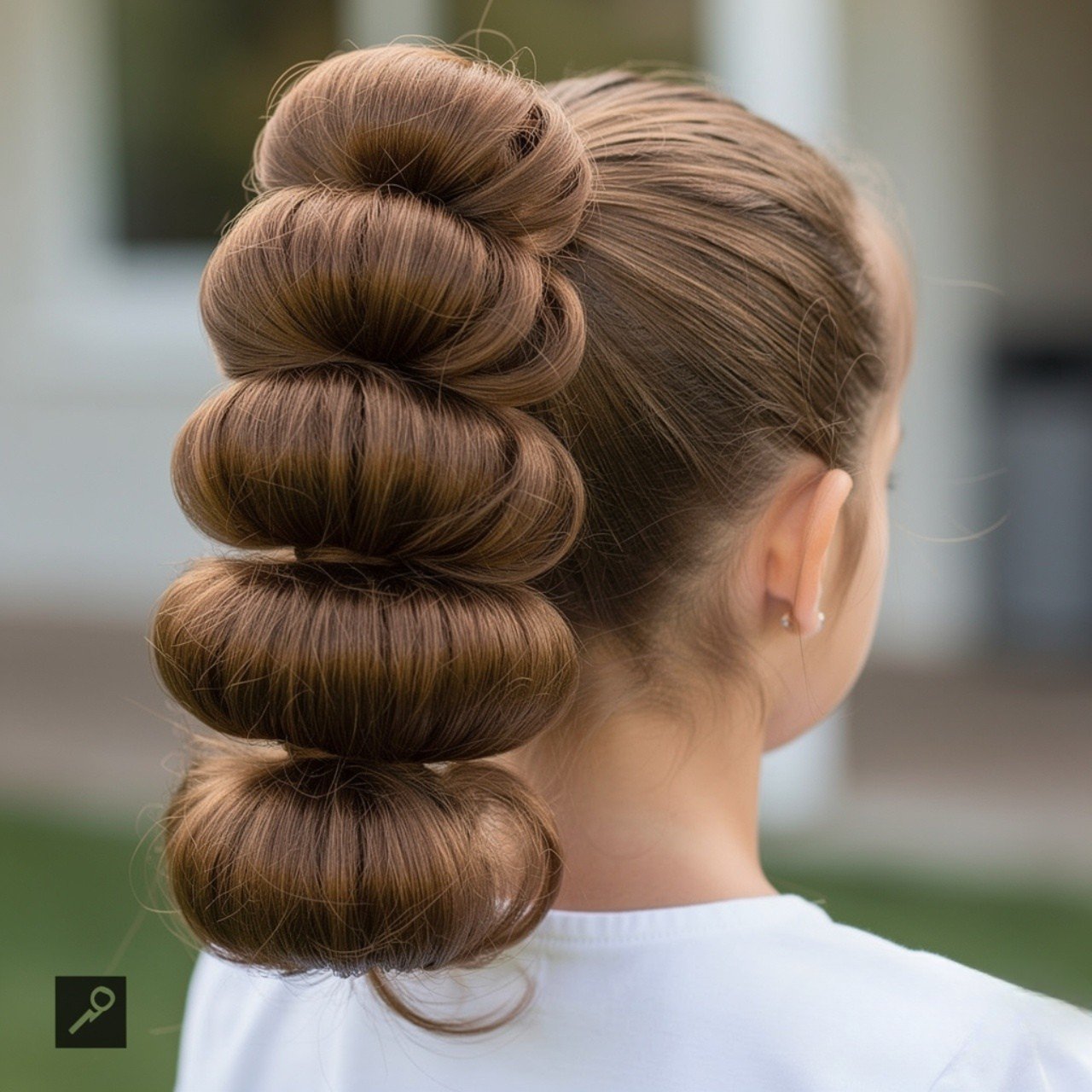 bubble ponytail hairstyle for back to school singl