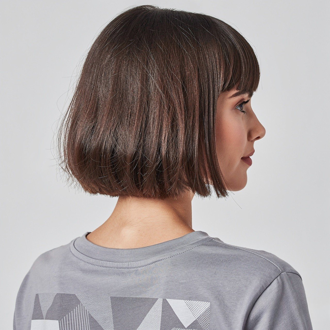 chin length textured bob hairstyle on a person wit