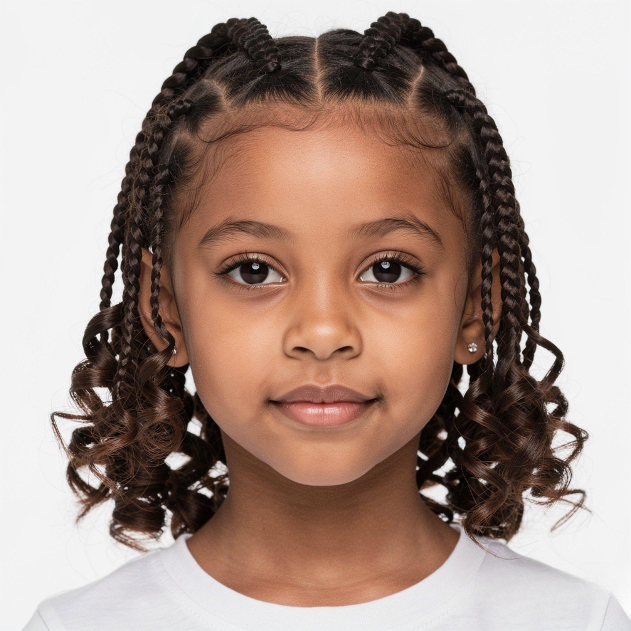cornrow braids with curly ends hairstyle for schoo