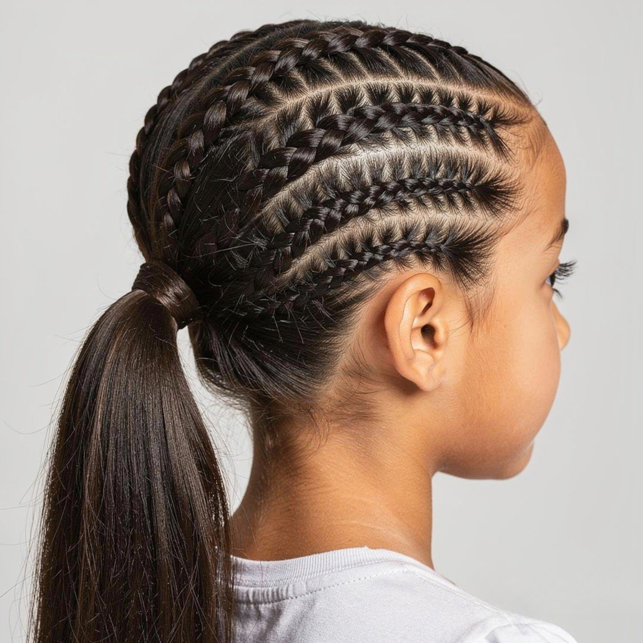 cornrow ponytail hairstyle for school single perso