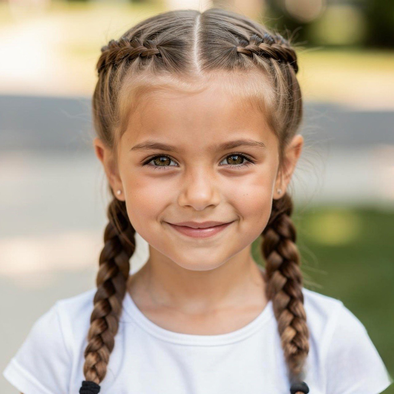 double braided quick and easy hairstyle for school