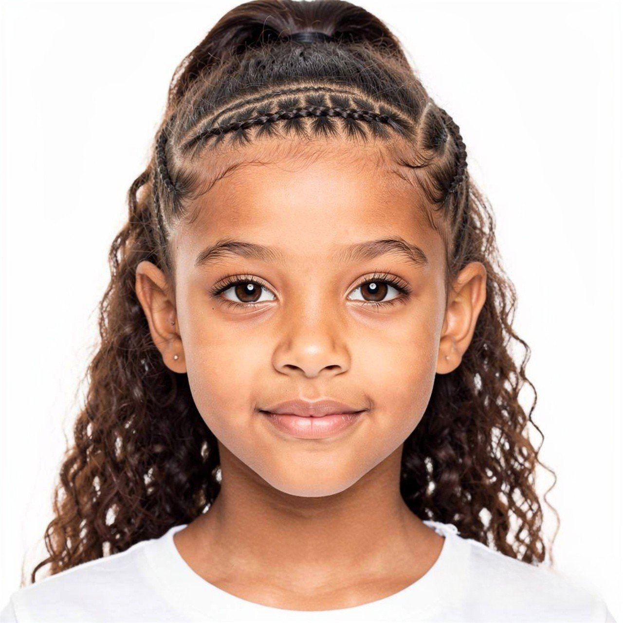 half up cornrow hairstyle for school neat and age
