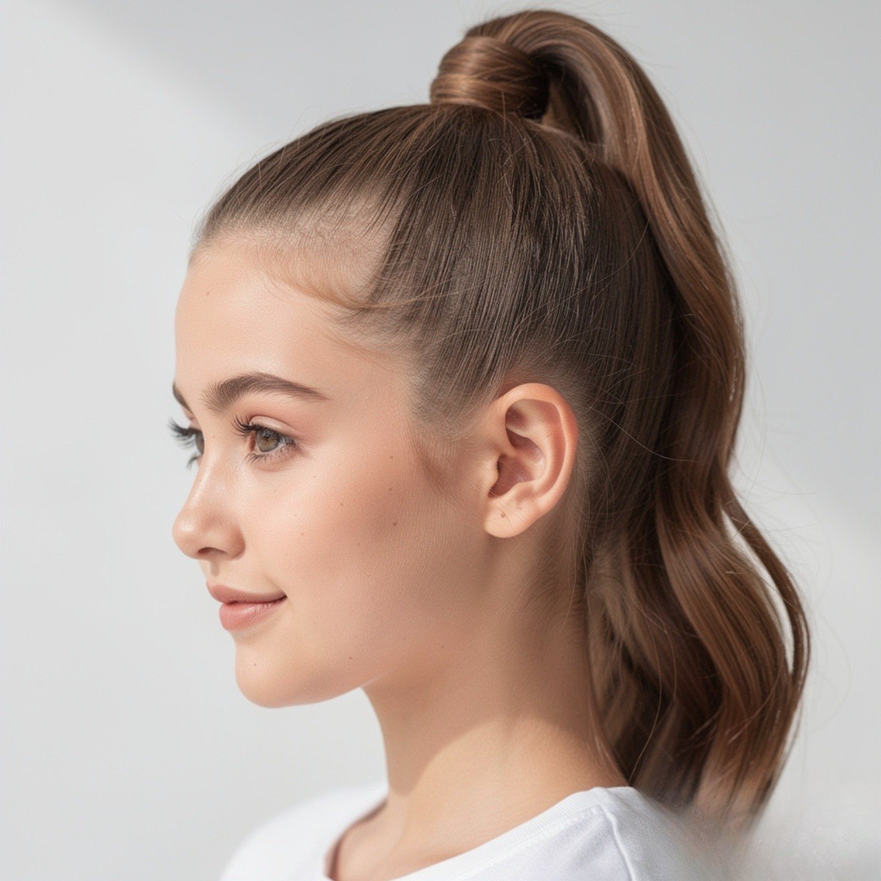 high ponytail hairstyle for back to school single