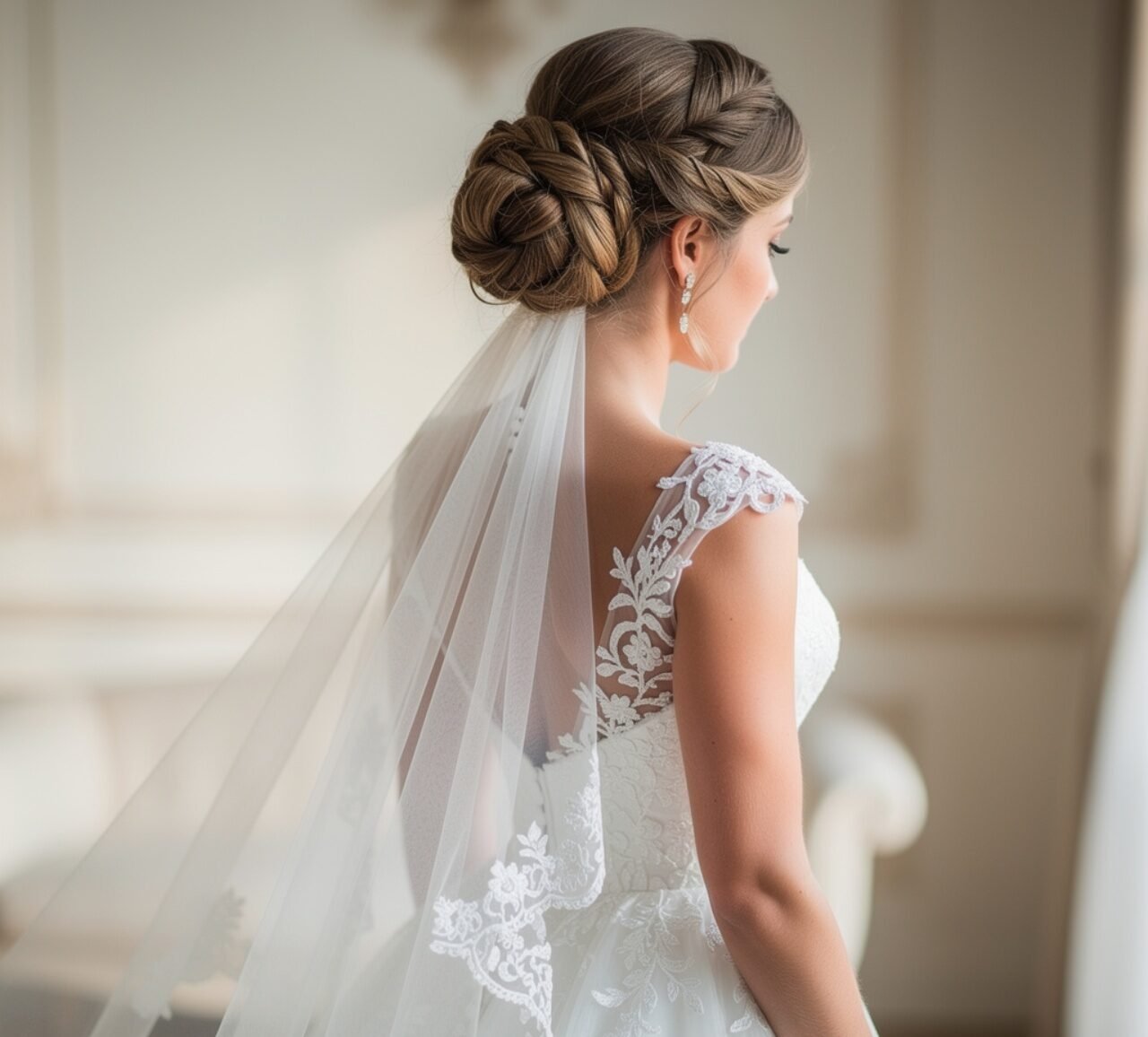 16 Beautiful Wedding Hairstyles with Veil Every Bride Will Love 11 high quality photorealistic 11 image of one elegan e1781883202689