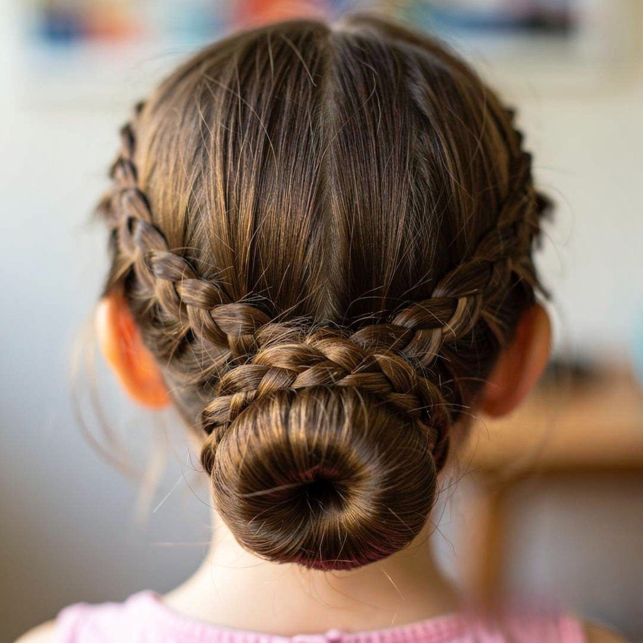 low bun with braids hairstyle for back to school s
