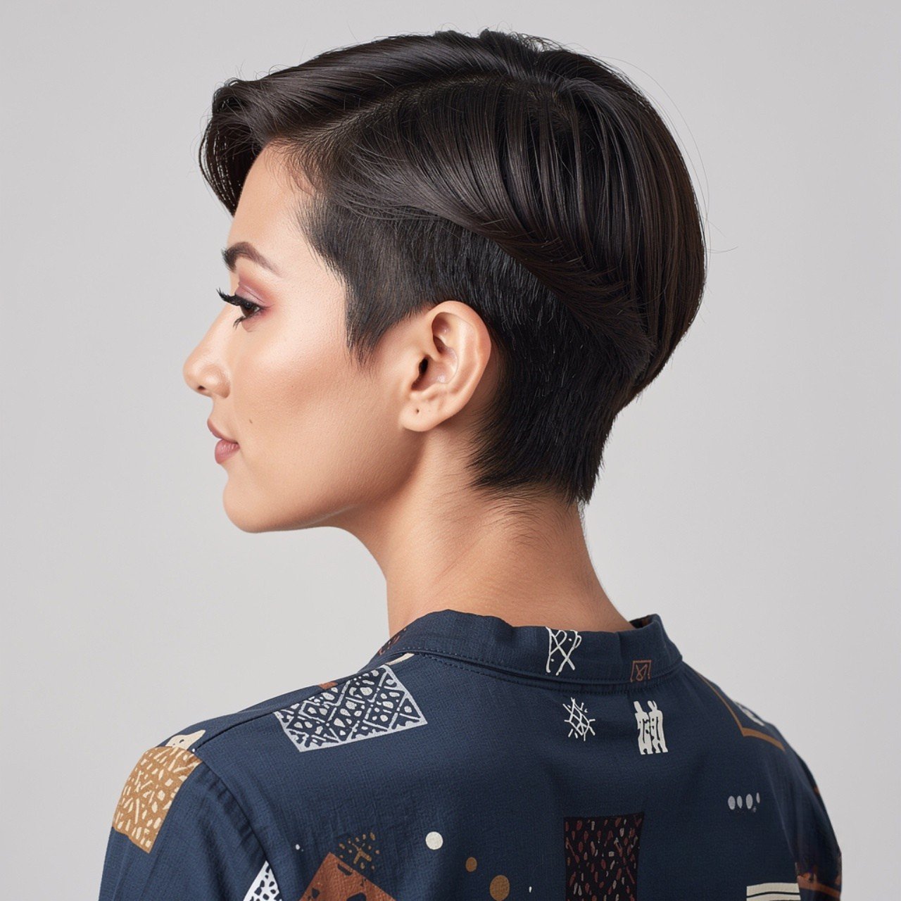 quick easy short hairstyle with hair tucked behind