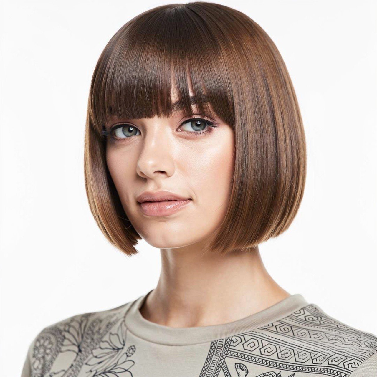 Hairstyles for Short Hair with Bangs: 15 Trendy Ideas that You'll Love 9 short blunt cut with micro bangs hairstyle for sho