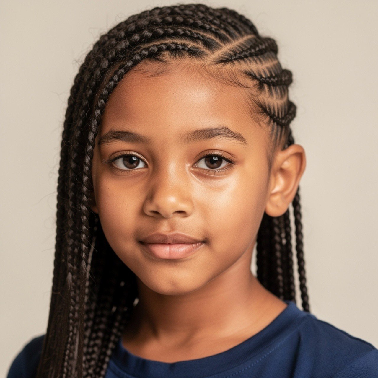 side part cornrow hairstyle for school neat and ag