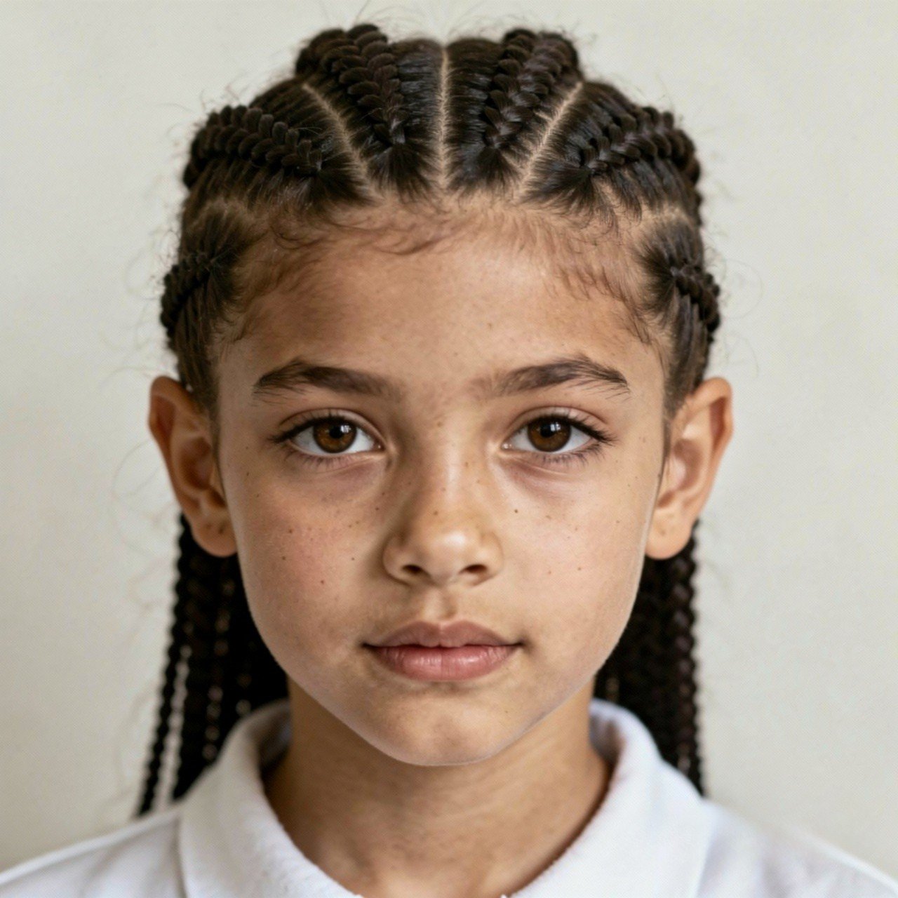 simple straight line cornrow hairstyle for school