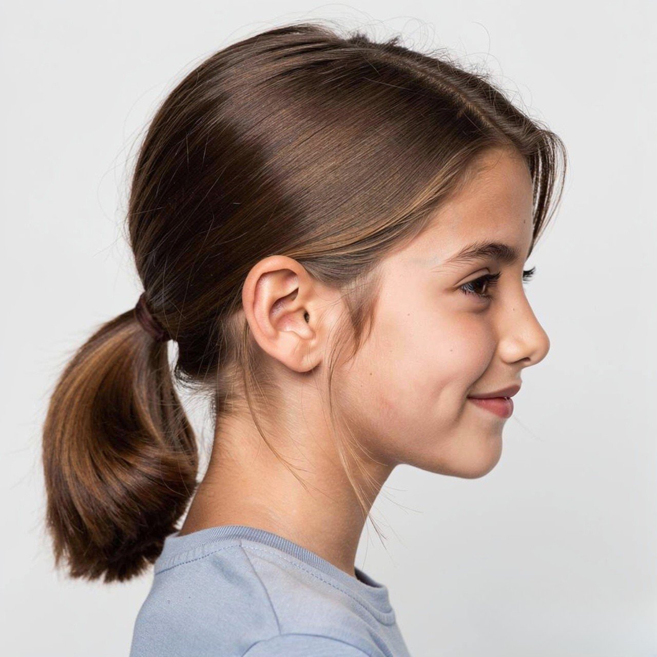 single photo of a low ponytail hairstyle that is q