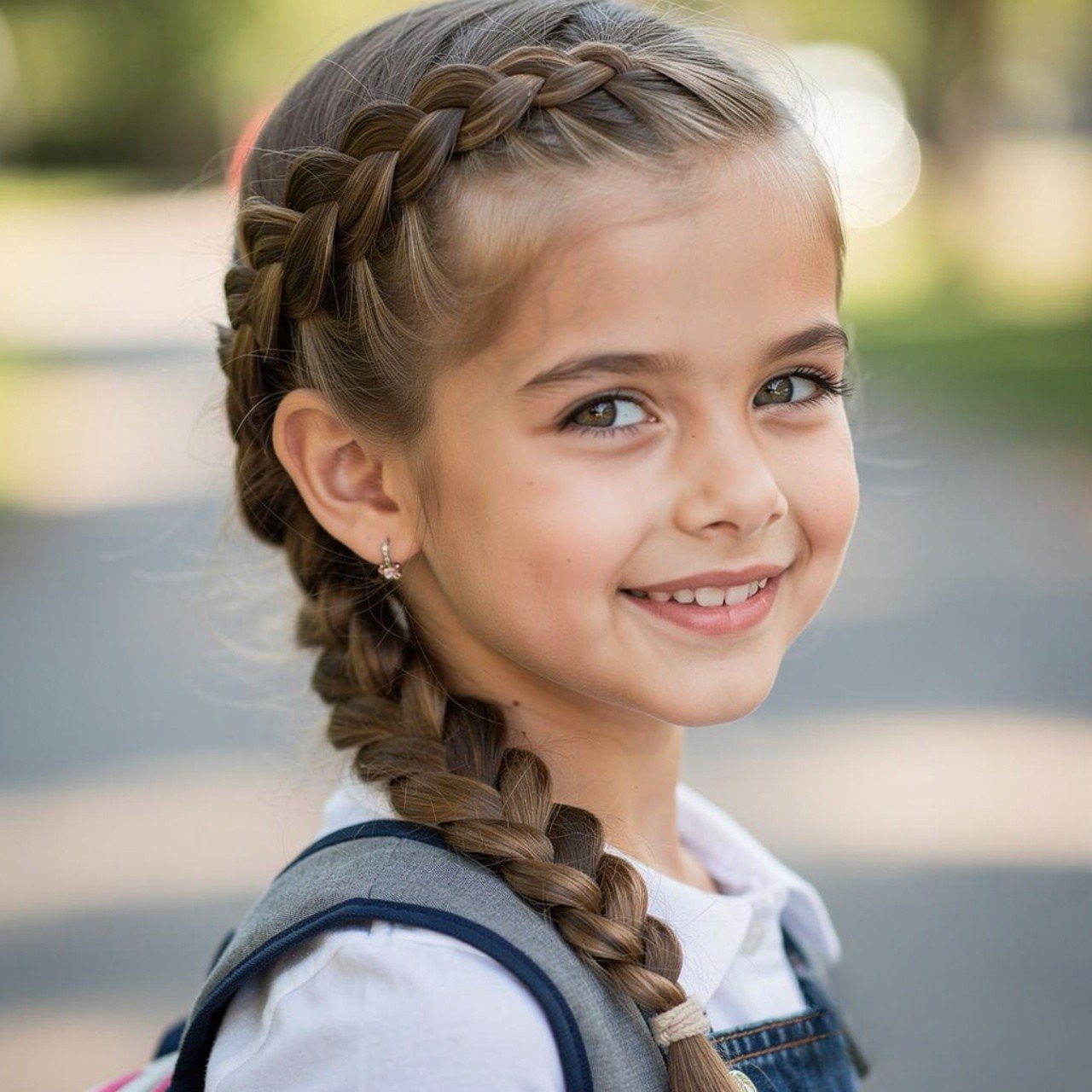 single photo of a side braid hairstyle for back to