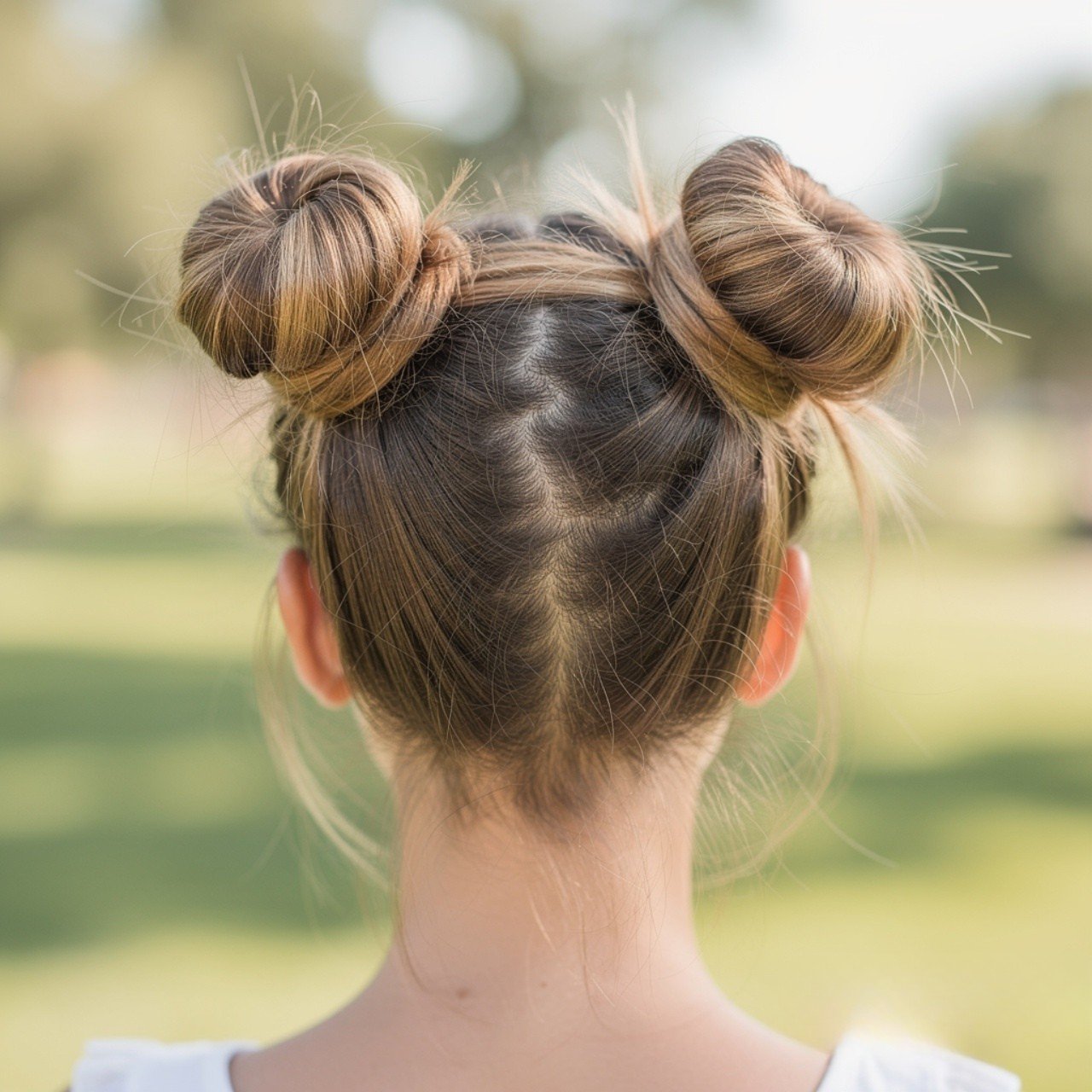space buns summer hairstyle single photo full hair
