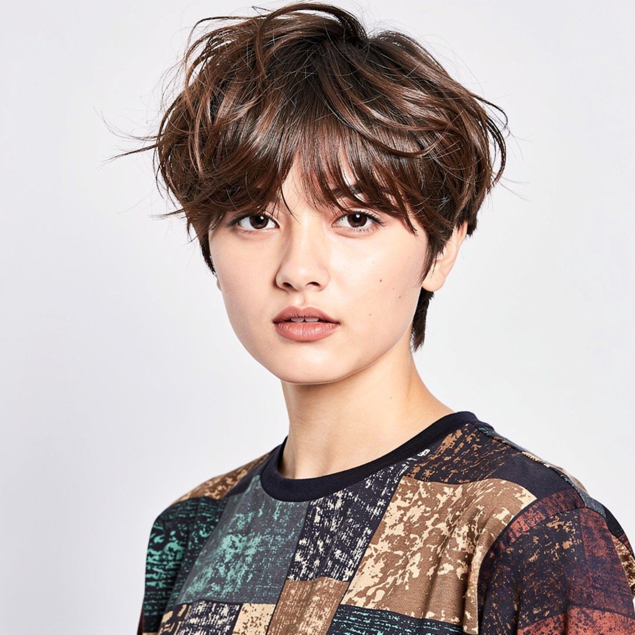 Hairstyles for Short Hair with Bangs: 15 Trendy Ideas that You'll Love 14 square portrait focusing on tousled short hair wit