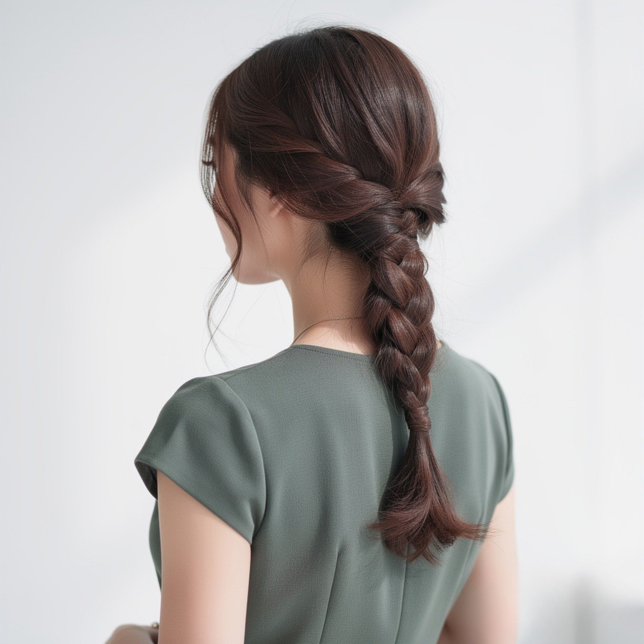 straight hair side braids