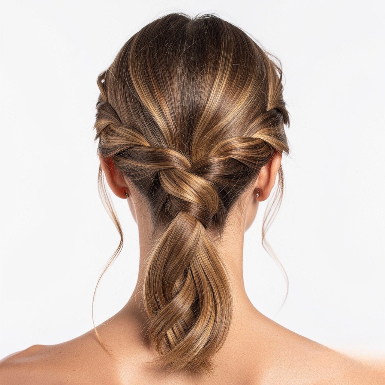 twisted low ponytail summer hairstyle full head an