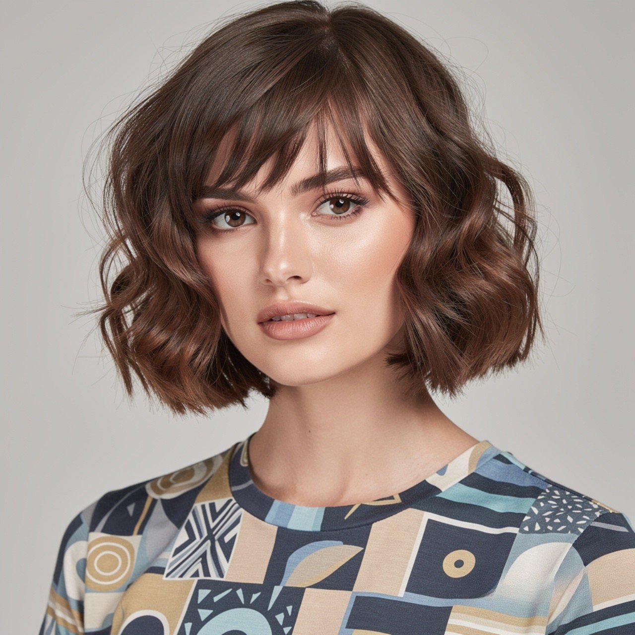 Hairstyles for Short Hair with Bangs: 15 Trendy Ideas that You'll Love 10 wavy bob with side swept bangs hairstyle for short