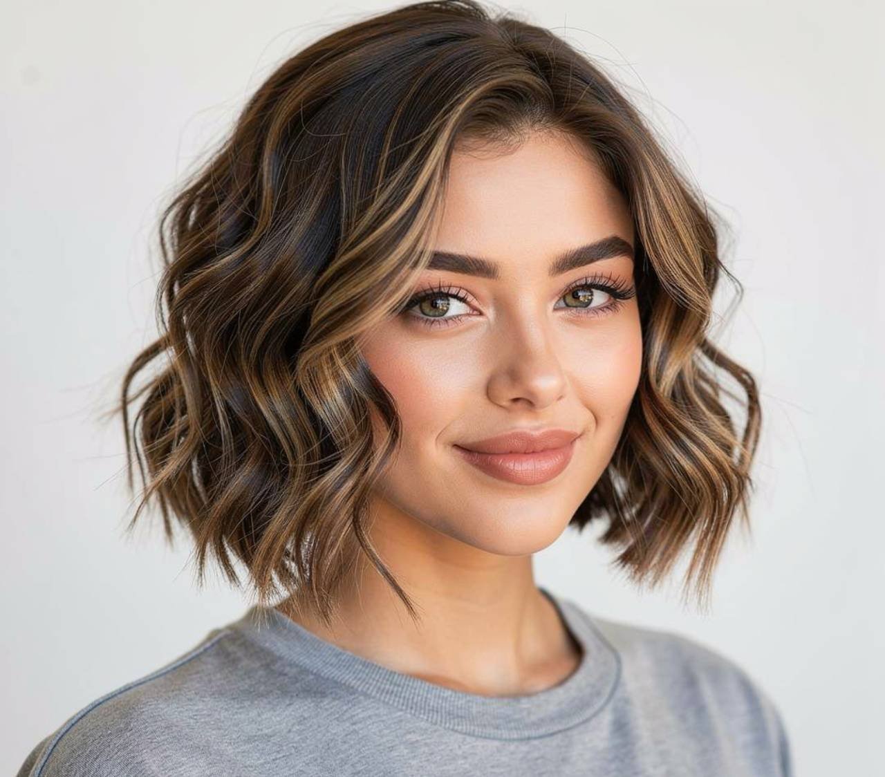 wavy srop short quick weave hairstyle for fine hair