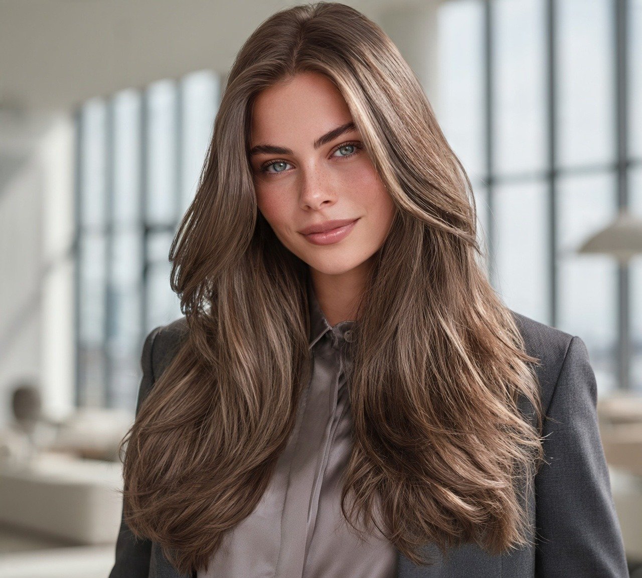 1. Classic Ash Brown Hair Color