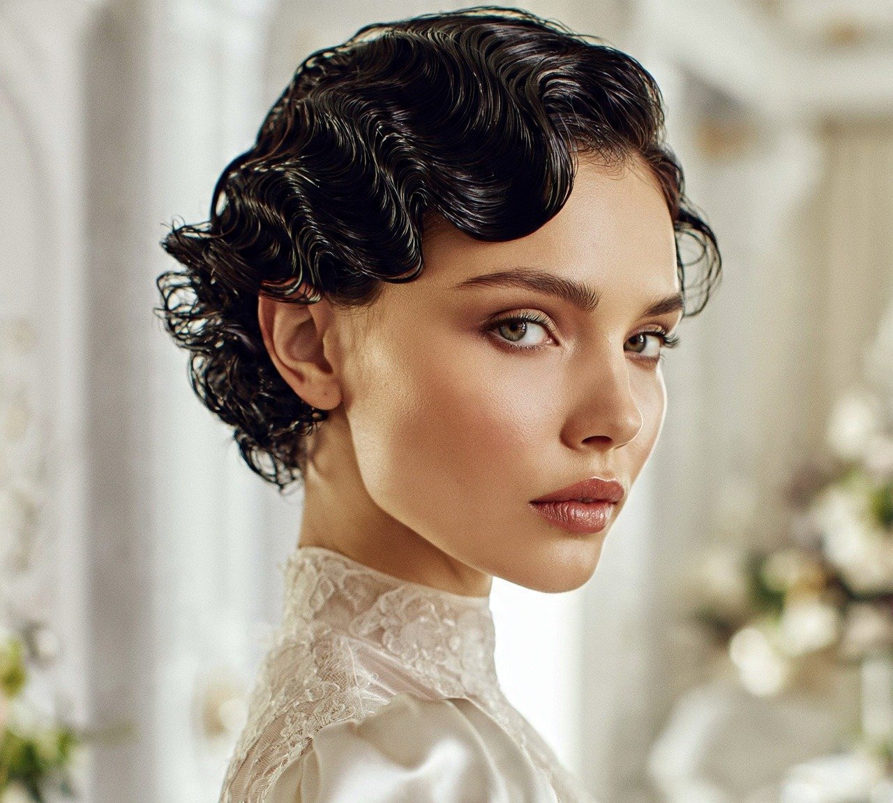 16 Trending Hairstyles for Short Hair for Wedding Day 2 1. Classic Finger Waves Hairstyles For Short Hair For Wedding