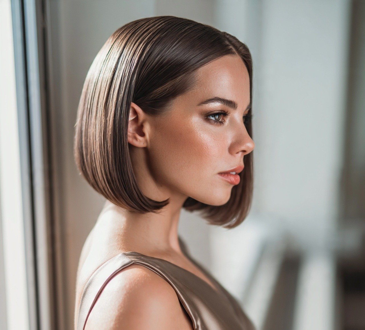 1. Sleek Bob with a Deep Side Part Prom Hairstyles for Short Hair 1