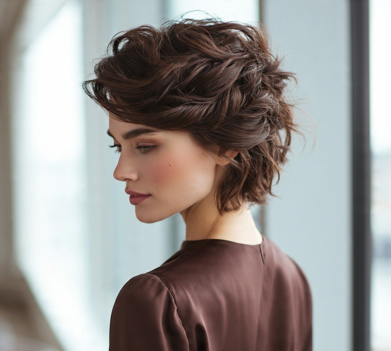 13 Trendy Updo Hairstyles For Short Hair That Prove Length Isn't Everything 2 1. Textured Twisted Updo Hairstyles For Short Hair