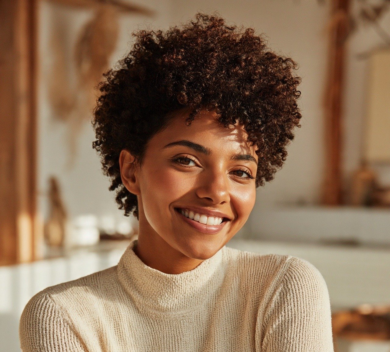 10. Cropped Curly Fro Hairstyles for Short Natural Hair