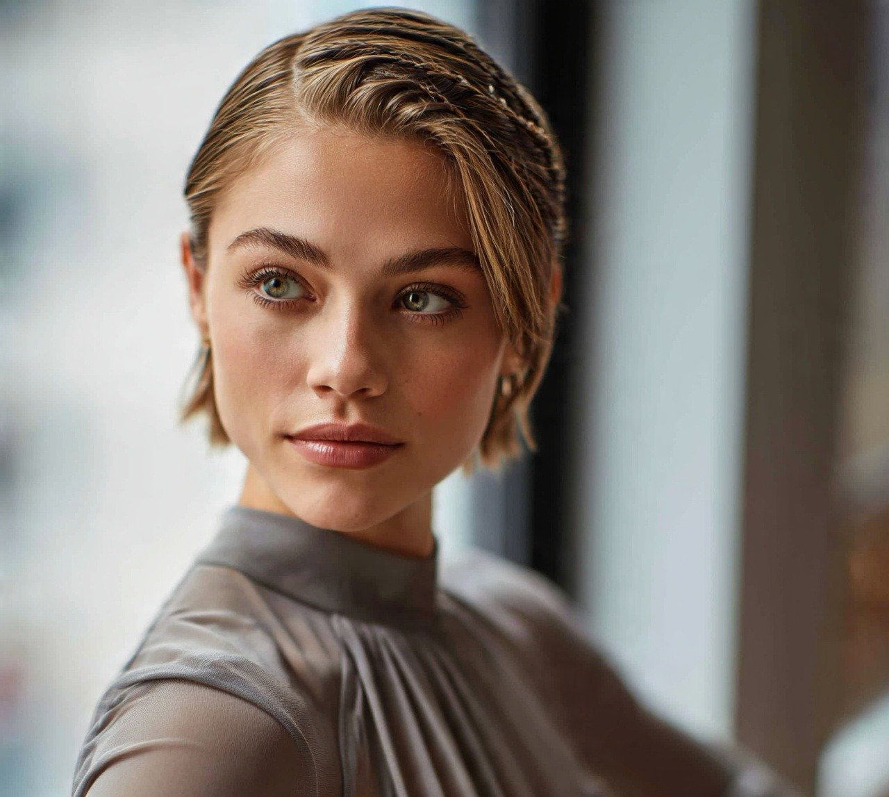 10. Micro Braided Accent Style Prom Hairstyles for Short Hair